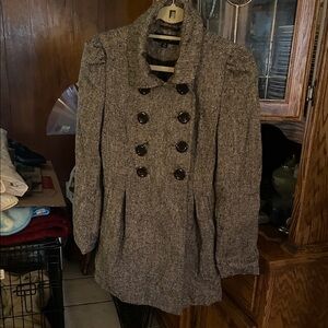 Ambiance Charcoal Double-Breasted Pea Coat